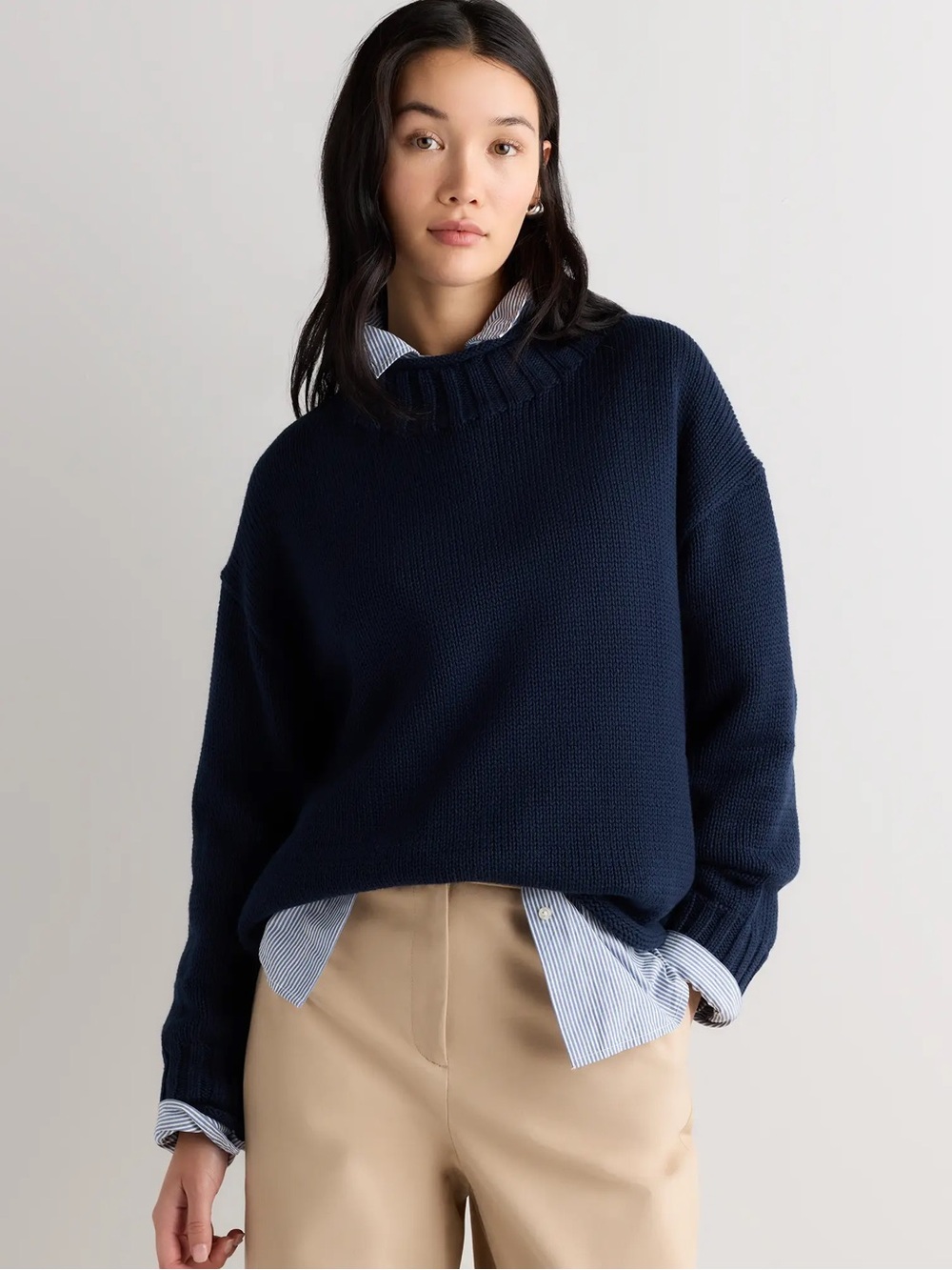 Quince 100% Organic Cotton Oversized Roll Neck Sweater